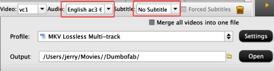 Selected Desired Audio or Subtitle