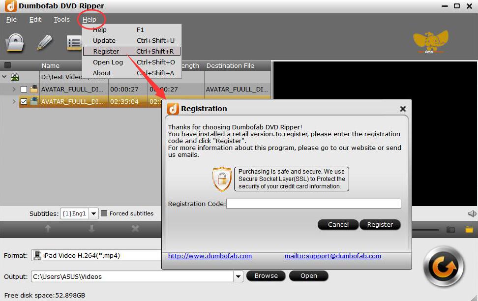 Register DumboFab DVD Ripper