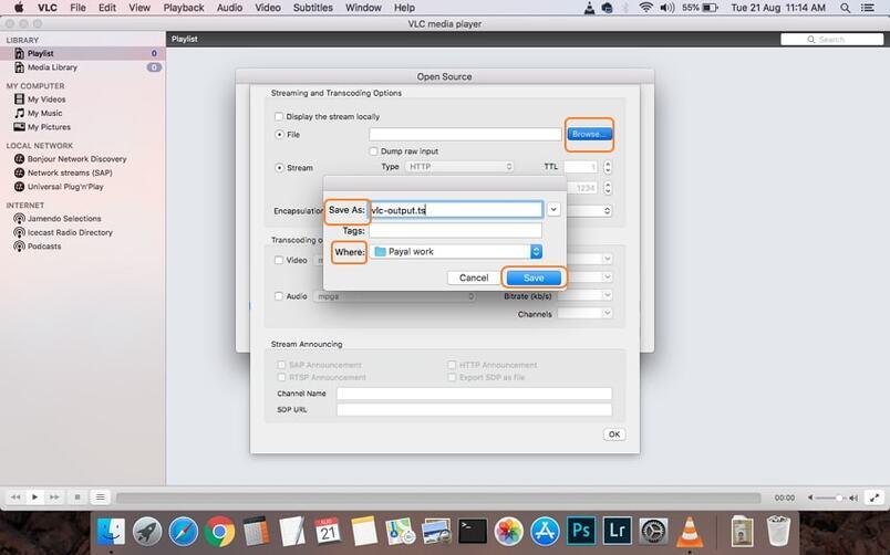 vlc for mac export