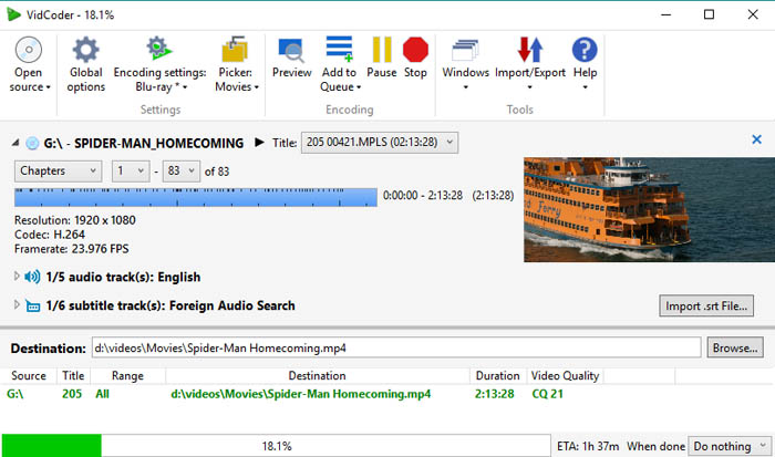 Convert DVD to MKV with Vidcoder